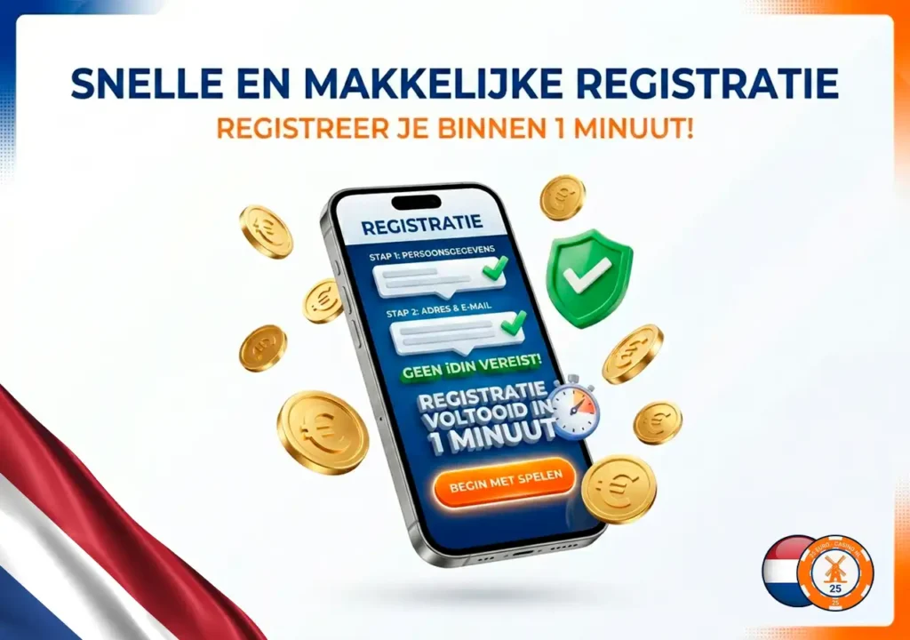 Eenvoudige casino registratie zonder iDIN verificatie voor Nederlandse spelers